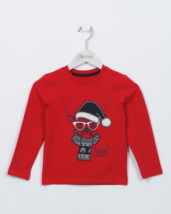 Picture of BJ060 UNISEX CHRISTMAS FLEECY TOP LONGSLEEVE 100% COTTON